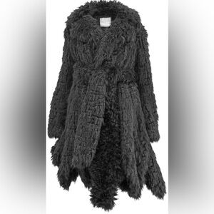 Sacai Women's Black Faux Fur Coat JP size 2 NWT